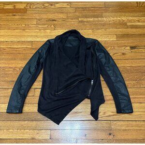 Blank NYC Womens Faux Leather Womens Asymmetrical Zip Size Small Black